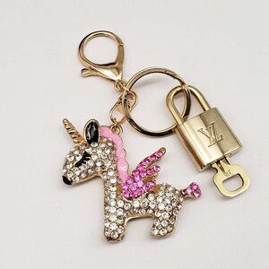 Louis Vuitton Gold Padlock 🔒 Key Set Authentic LV w/ Unbranded Unicorn Keychain